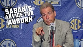 Nick Saban offers advice to Auburn on playing Clemson and Deshaun Watson