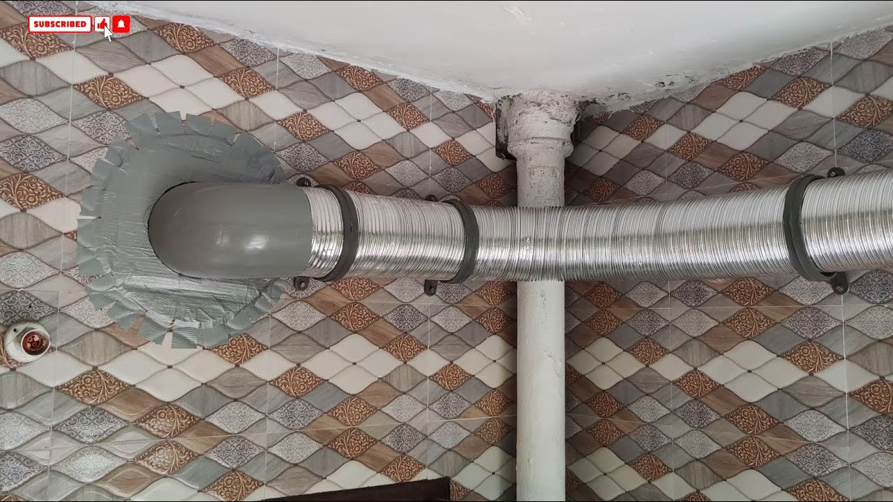 Chimney Pipe Installation | Connected To Kitchen Exhaust Fan | Step By ...