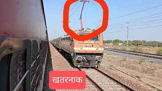 High rise pantograph train  WAp4 OHE Section of Indian railways पैंटोग्राफ