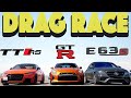 Tuned Audi TTRS vs Tuned Nissan GTR vs Tuned MB E63S, Things DON'T Go As Planned. Drag and Roll Race