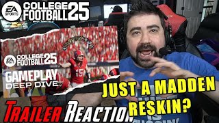 College Football 25 Gameplay "Deep Dive" [MADDEN RESKIN?!] - Angry Trailer Reaction!