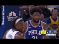 joel embiid goes off for 46 points vs warriors 12th 40 pt performance of the season