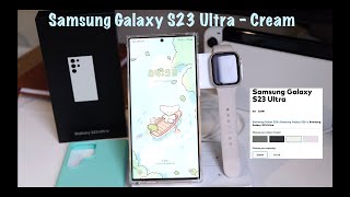 Unboxing Samsung Galaxy S23 Ultra Cream| Wireless Charger | Aesthetic