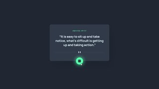 Advice generator app main | Frontend Mentor challenge | with html & css, javascript API on a mobile