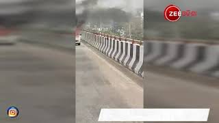 Running Car Caught Fire On Fly Over Near Fire Station Square । Odisha Burning Car । Ajira Khabar