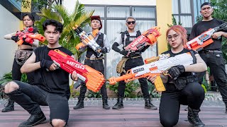 LTT Nerf War : SEAL X Warriors Nerf Guns \u0026 IT Genius Battle Dangerous Crime Group Mr Cowboys