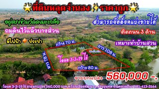 Ep.913 ที่ดินหลุดจํานองราคาถูก ติดถนน 3 ด้าน น้ำไฟพร้อม โฉนด 3-3-19ไร่ ยกแปลง 560,000.-  อ.ด่านขุนทด