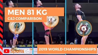 Clean \u0026 Jerk lifts comparison from the Men's 81KG category at the IWF World Championships