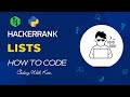 Lists with Python | HackerRank Challenge | Problem Solving | CodingWithKien