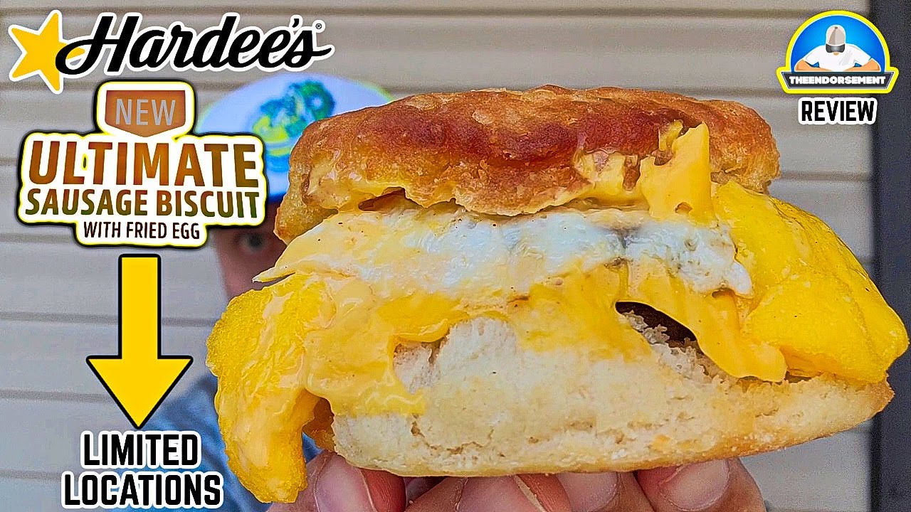 Hardee's® ULTIMATE Sausage Biscuit Review! 🐖🧀 | With Fried Egg 🍳 ...