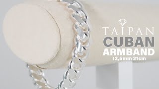 Taipan Miami Cuban Link Armband Panzerkette 12,5mm breit 21cm lang 925 Sterlingsilber