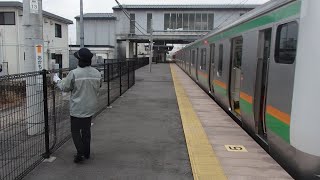 宇都宮線岡本駅での車掌動作３