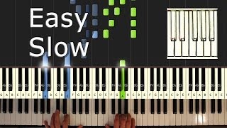 Silent Night - piano tutorial easy SLOW - how to play Silent Night (synthesia) - Christmas