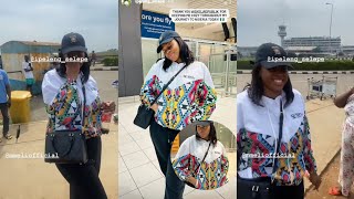 BBTitans Ipeleng arrives nigeria, Miracle and Mmeli ,pick her from the Airport.