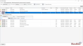 Hotellinx Cloud - Sales ledger