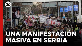 SERBIA | Protesta masiva 3 meses después de un mortal derrumbe en la estación de ferrocarril