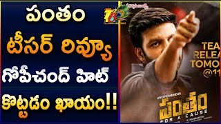 పంతం టీసర్ రివ్యూ...గోపీచంద్ హిట్ కొట్టడం ఖాయం || Gopichand Pantham Teaser Review || Gopinchand