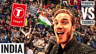 PewDiePie visits INDIA to cross T-Series | Pewdiepie vs Tseries