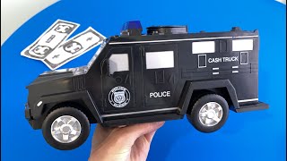 Unboxing Police Car Piggy Bank with Fingerprint Scanner | Piggy Bank for Kids | Happy Toys Play Time