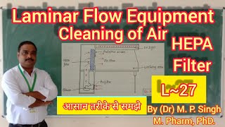 Laminar Flow Equipment | Cleaning of Air for Aseptic Area | Microbiology | BP303T | L~27