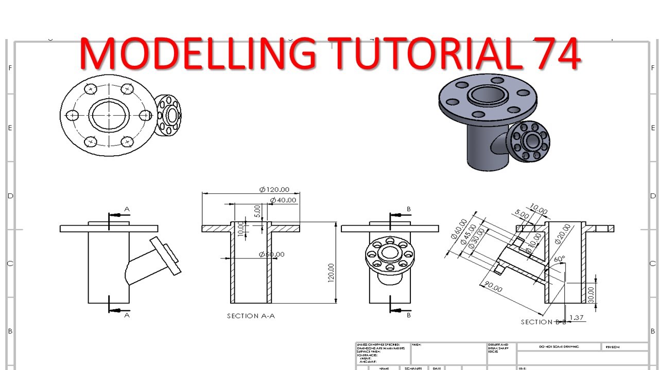 SolidWorks Modeling Parts Tutorial With Exercise 74 - YouTube