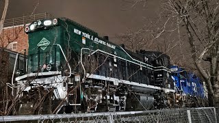 New York \u0026 Alantic RS-51 going through 73rd Pl crossing with MP15 #151 \u0026 GP38 #402