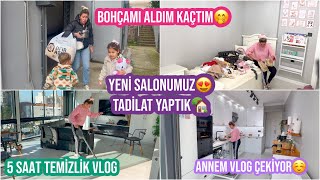 YENİ SALONUMUZ😍TADİLAT YAPTIK🏡BOHÇAMI ALDIM KAÇTIM🤭5 SAAT TEMİZLİK VLOG