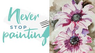 🔴 Realistic flower painting || Water Colour flower 🎨#paintingbrush24 #howto #drawing