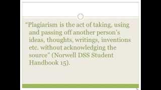 Academic Honesty Tutorial - Avoiding Plagiarism