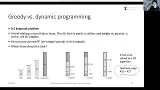 Greedy algorithms (part 3): Knapsack problem