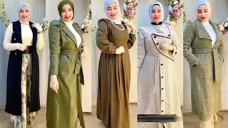 موضة شتاء 2025 للمحجبات 🌧🤎 اجمل واشيك فساتين شتاء 2025 للمحجبات 💙🦋winter 2025 dress