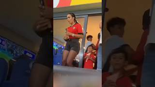 Georgina Rodriguez Gio, Mateo Junior Alana and Eva during daddy's game spotted 164 by fans #shorts