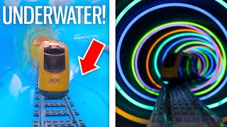 I Built a HUGE Lego Railway - Up Stairs & Underwater!