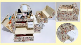 The Best DIY - 2 in 1 Jewelry Box and Makeup Organizer From Cardboard