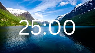 25 Minutes Timer With Meditation, Yoga, Relaxation, Work, Study And Sleep Music