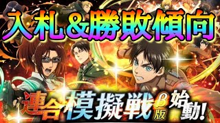 【ブレオダ】連合模擬戦βの入札＆勝敗傾向を分析します！！「連合総戦闘力＆次回の落札相場額など」【進撃の巨人】【ブレイブオーダー】