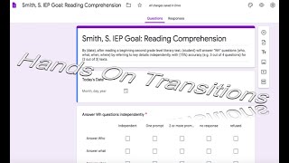 IEP Goal Data Tracking with Google Forms