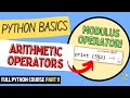 Arithmetic Operators in Python | Python Course for Beginners & Students | Full Python Course Part 9
