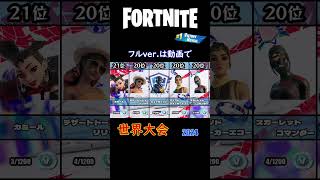 【世界大会】FNCS2024の猛者スキンランキング【フォートナイト/Fortnite】 #shorts #フォートナイト  #fortnite