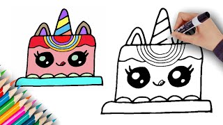 💗🎈 Ho disegnato una bellissima torta kawaii con unicorno