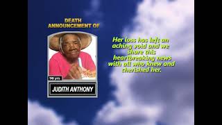 Judith Anthony ~ Short Obituary