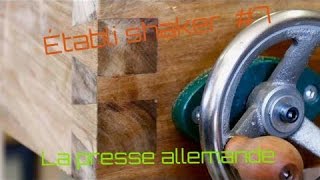 Un établi  shaker, fabrication de la presse allemande / wood workbench DIY trail vis #7