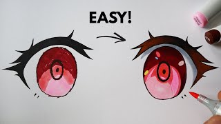 HOW TO COLOR ANIME EYES WITH MARKERS - Easy Step by Step Tutorial for Beginners