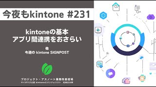 kintoneの基本　アプリ間連携をおさらいする　他（今夜もkintone #231）