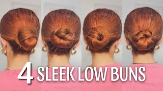 SLEEK LOW BUN TUTORIAL 🍊 4 EASY WAYS❕️