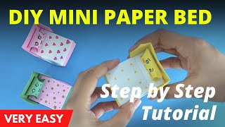 How to make Origami Paper Bed | Easy Origami Bed | DIY school project | Paper Crafts For School