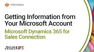 Getting Information from Your Microsoft Account for a Microsoft Dynamics 365 for Sales Connection