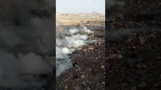 The Smoke Rising From The Earth At Madeena Saudi Arabia