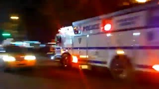 NYPD Emergency Services Squad Truck 4 Responding By Lincoln Hospital In The Bronx