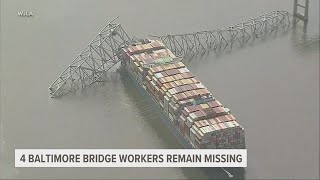 4 Baltimore bridge workers remain missing following collapse